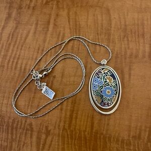 Brighton Gold and Blue Oval Pendant Necklace